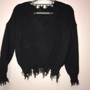 distressed sweater